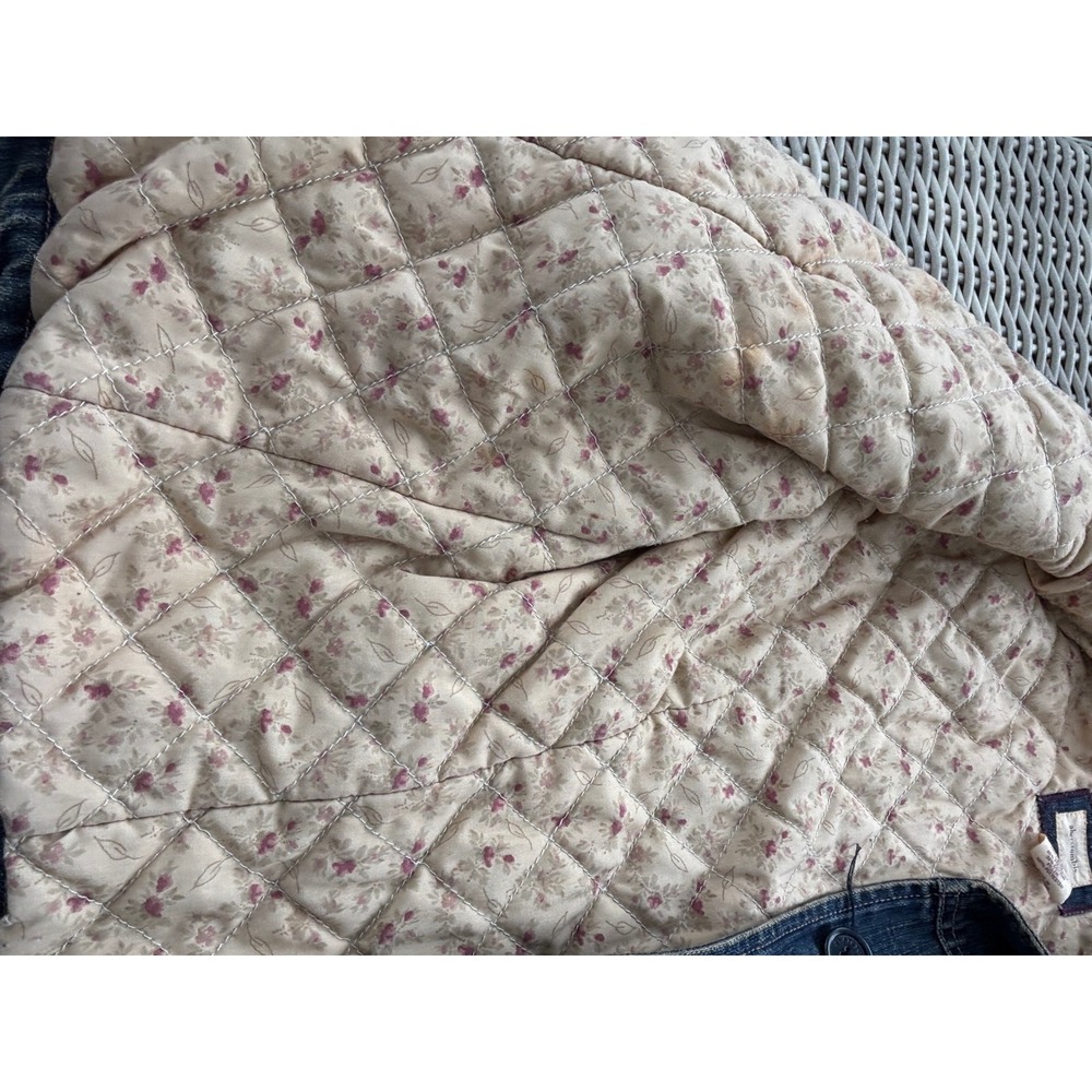 Abercrombie Denim Shearling‎ Collar Quilted Lining Jacket Large Y2K vintage jean - Picture 7 of 11